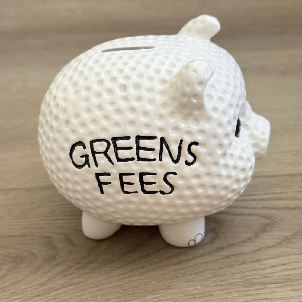 Vintage Hagen Golf Ball Piggy Bank Greens Fees Ceramic Ambiance Collection - Picture 3 of 6